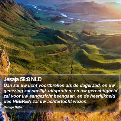 Jesaja 58:8 NLD Bible Verse Image