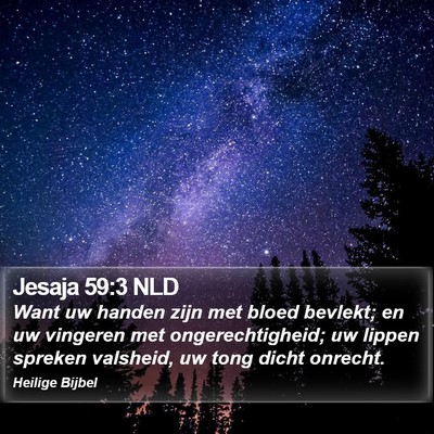 Jesaja 59:3 NLD Bible Verse Image