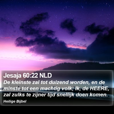 Jesaja 60:22 NLD Bible Verse Image