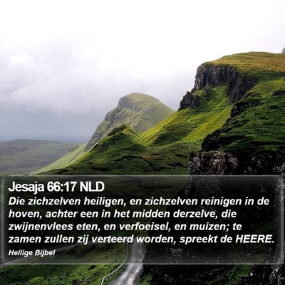 Jesaja 66:17 NLD Bible Verse Image