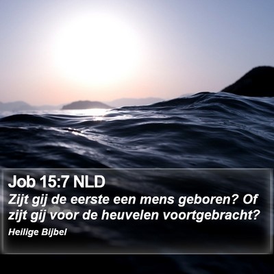 Job 15:7 NLD Bible Verse Image