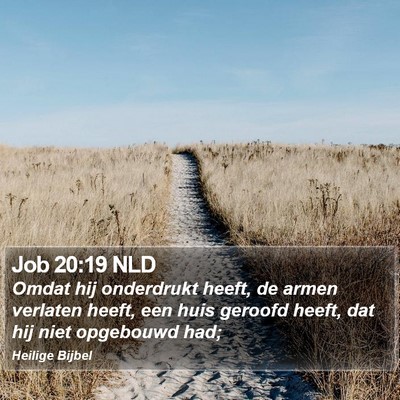 Job 20:19 NLD Bible Verse Image