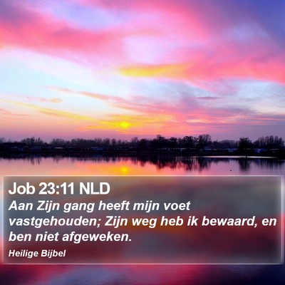 Job 23:11 NLD Bible Verse Image