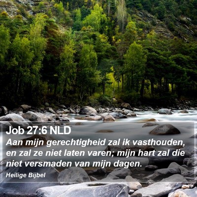 Job 27:6 NLD Bible Verse Image