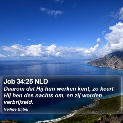 Job 34:25 NLD Bible Verse Image