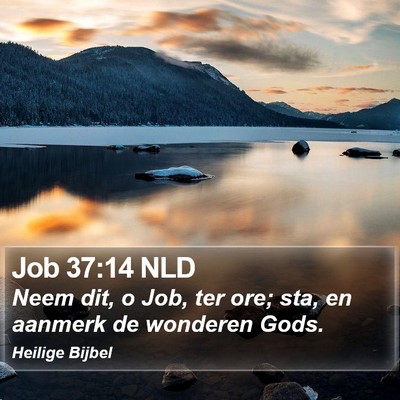 Job 37:14 NLD Bible Verse Image