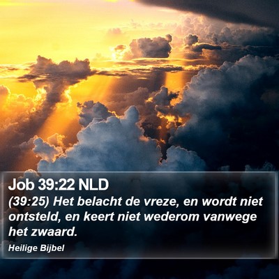 Job 39:22 NLD Bible Verse Image