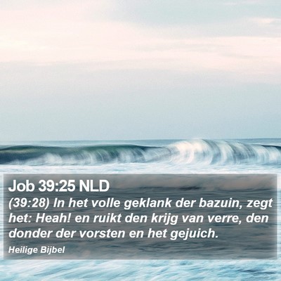 Job 39:25 NLD Bible Verse Image