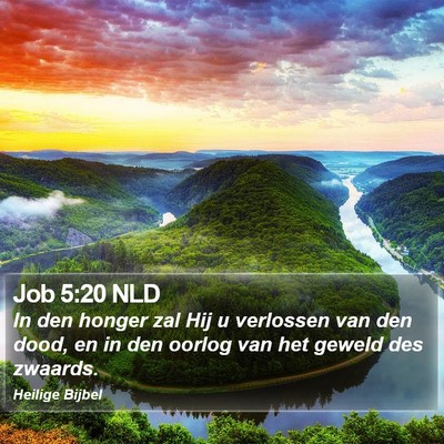 Job 5:20 NLD Bible Verse Image
