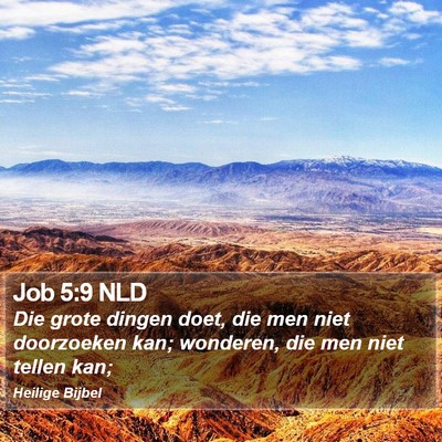 Job 5:9 NLD Bible Verse Image