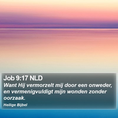 Job 9:17 NLD Bible Verse Image