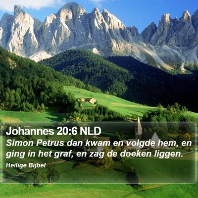 Johannes 20:6 NLD Bible Verse Image
