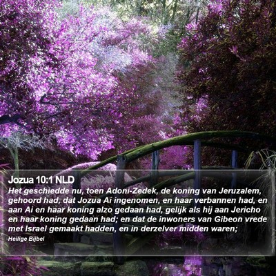 Jozua 10:1 NLD Bible Verse Image
