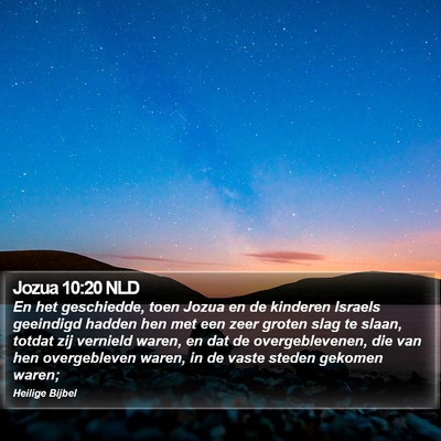 Jozua 10:20 NLD Bible Verse Image