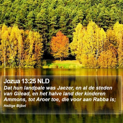 Jozua 13:25 NLD Bible Verse Image
