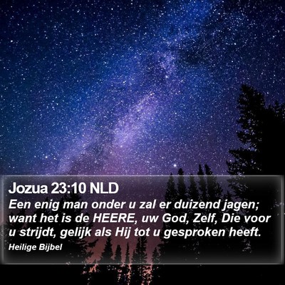 Jozua 23:10 NLD Bible Verse Image