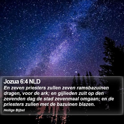 Jozua 6:4 NLD Bible Verse Image