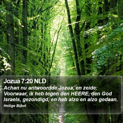 Jozua 7:20 NLD Bible Verse Image