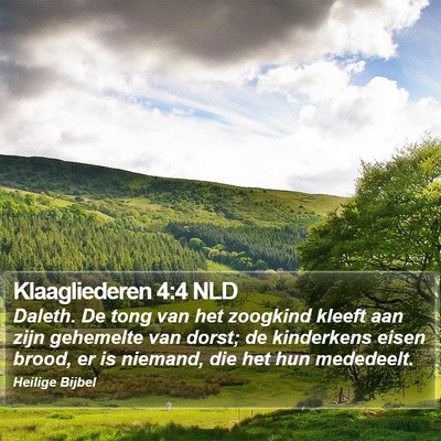 Klaagliederen 4:4 NLD Bible Verse Image