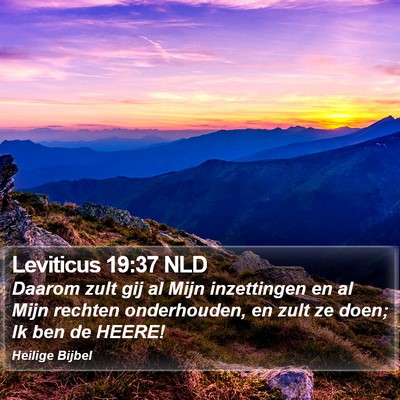 Leviticus 19:37 NLD Bible Verse Image