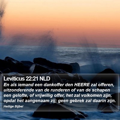 Leviticus 22:21 NLD Bible Verse Image