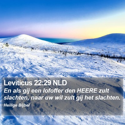 Leviticus 22:29 NLD Bible Verse Image