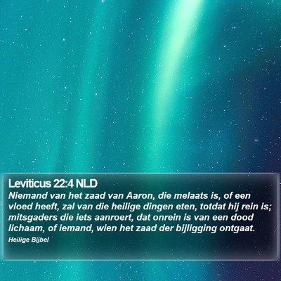 Leviticus 22:4 NLD Bible Verse Image