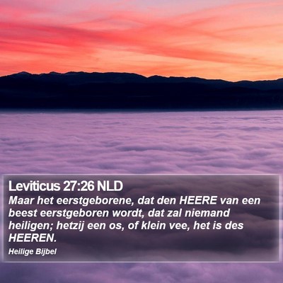 Leviticus 27:26 NLD Bible Verse Image