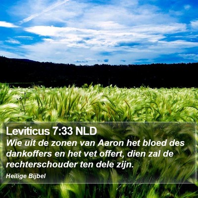 Leviticus 7:33 NLD Bible Verse Image