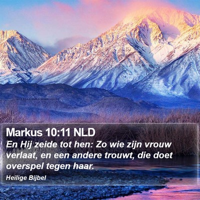Markus 10:11 NLD Bible Verse Image