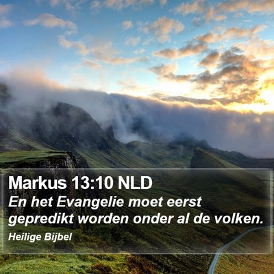 Markus 13:10 NLD Bible Verse Image