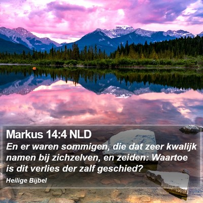 Markus 14:4 NLD Bible Verse Image