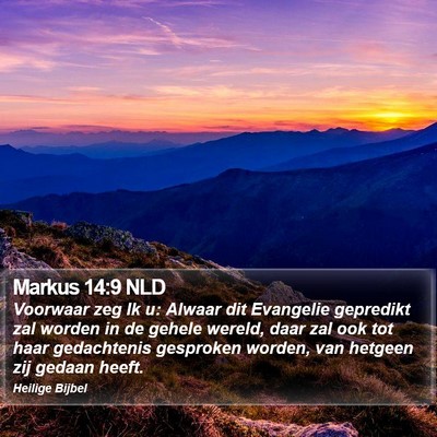 Markus 14:9 NLD Bible Verse Image