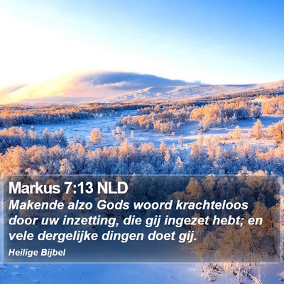 Markus 7:13 NLD Bible Verse Image