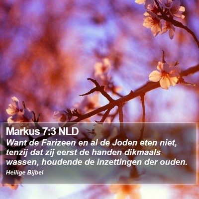 Markus 7:3 NLD Bible Verse Image