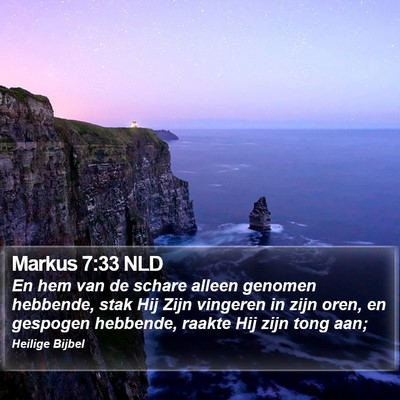 Markus 7:33 NLD Bible Verse Image