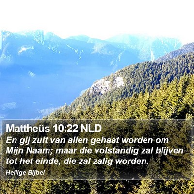 Mattheüs 10:22 NLD Bible Verse Image