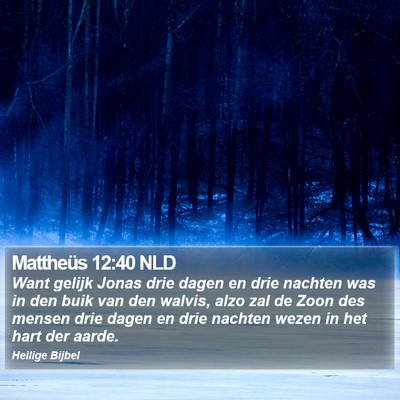Mattheüs 12:40 NLD Bible Verse Image