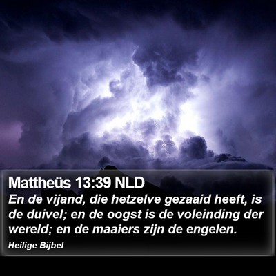 Mattheüs 13:39 NLD Bible Verse Image