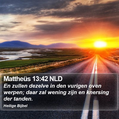 Mattheüs 13:42 NLD Bible Verse Image