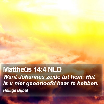 Mattheüs 14:4 NLD Bible Verse Image