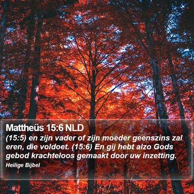 Mattheüs 15:6 NLD Bible Verse Image