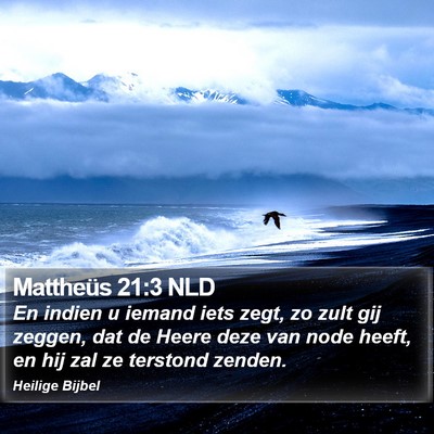 Mattheüs 21:3 NLD Bible Verse Image