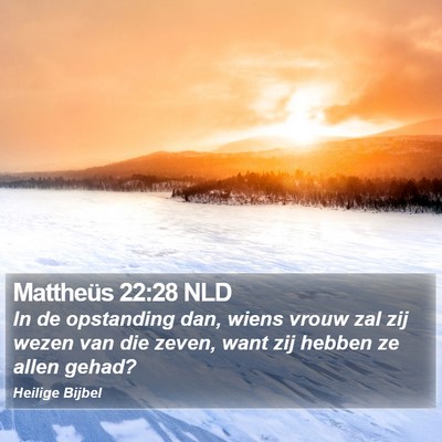 Mattheüs 22:28 NLD Bible Verse Image