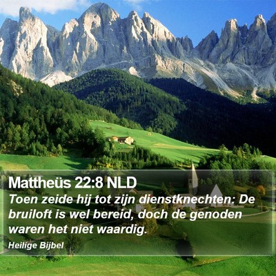 Mattheüs 22:8 NLD Bible Verse Image