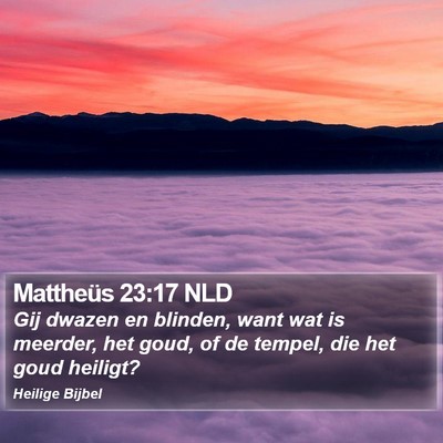 Mattheüs 23:17 NLD Bible Verse Image