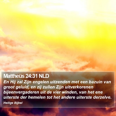 Mattheüs 24:31 NLD Bible Verse Image
