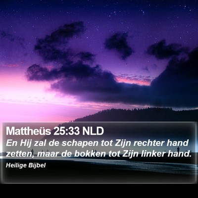 Mattheüs 25:33 NLD Bible Verse Image