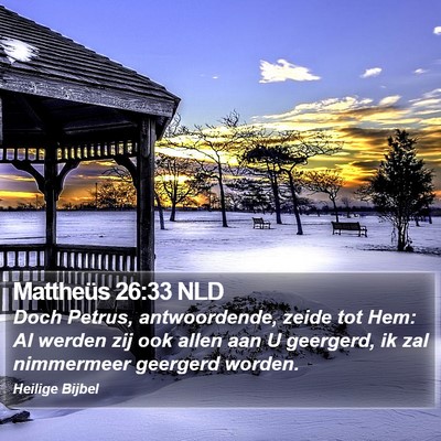 Mattheüs 26:33 NLD Bible Verse Image