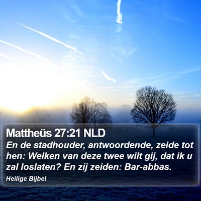 Mattheüs 27:21 NLD Bible Verse Image